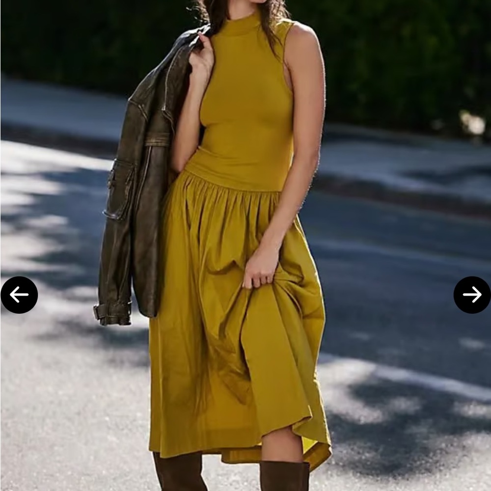 Pepita Midi Dress In Avocado Oil Color